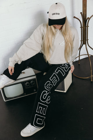 BLESSED ADULT PANT- BLACK/WHITE