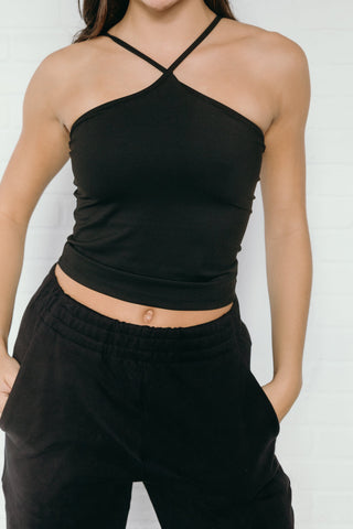 FAITH ADULT CROP TOP- BLACK