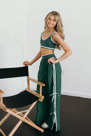 BOSS BOW CHILD PANT- HUNTER GREEN/WHITE