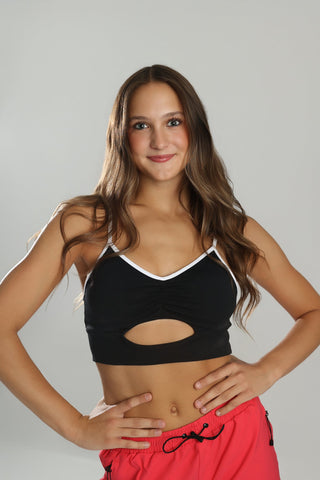 KEYHOLE ADULT CROP TOP- BLACK
