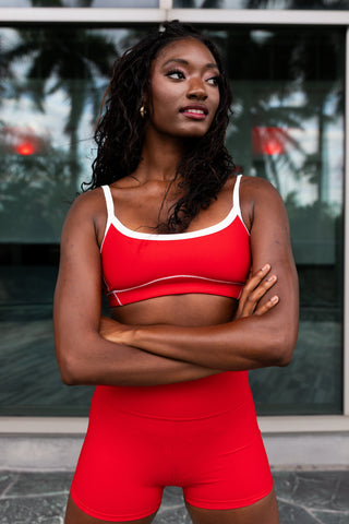 MOTION ADULT TOP- RUBY/ WHITE RIB