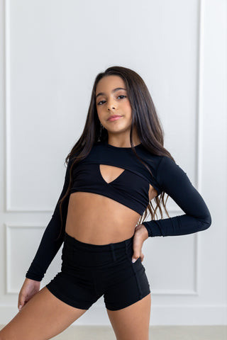 TORRI TWIST CHILD TOP- BLACK