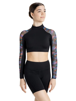 Capezio Mystical Forest Long Sleeve Crop Top Girls- FINAL SALE