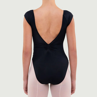 Bullet Pointe Cap Sleeve Pinch Front Leotard