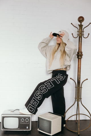 BLESSED ADULT PANT- BLACK/WHITE