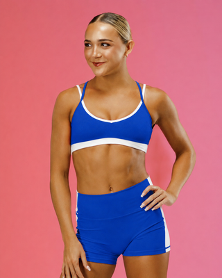 RACHAEL ADULT TOP- COBALT BLUE/WHITE