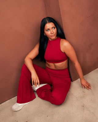 FULL OUT FOLD OVER ADULT PANT- SANGRIA