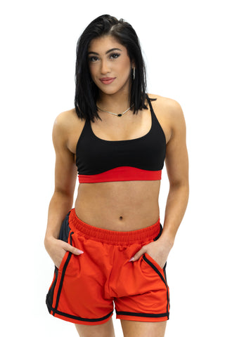 GRETA ADULT TOP-BLACK/RED