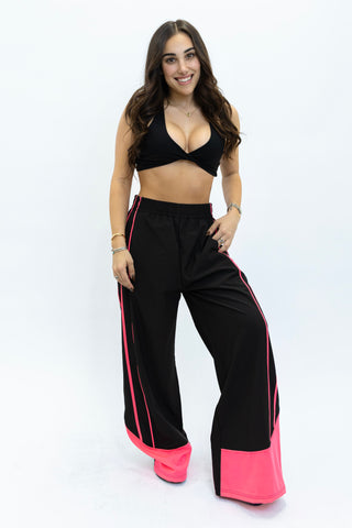 KYA ADULT TRACK PANT-BLACK/NEON PINK