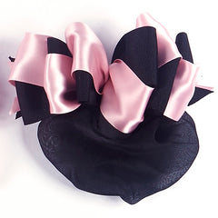 Dasha Black/Pink Ruffle Bow w/ Snood 4035