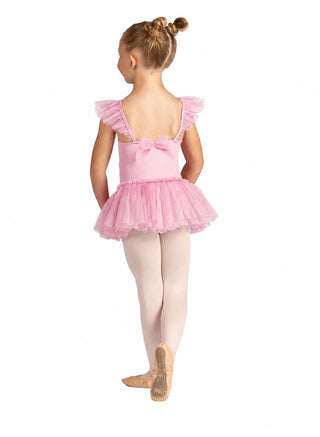 DANZNMOTION Kids Penelope Flutter Sleeve Dress