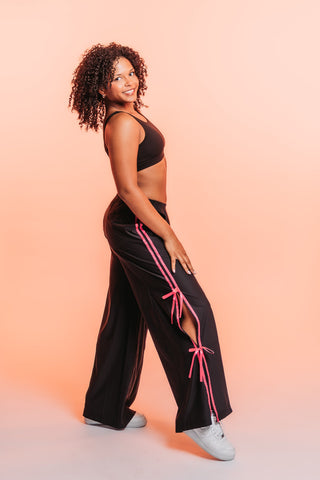 BOSS BOW CHILD PANT- BLACK/LIPSTICK