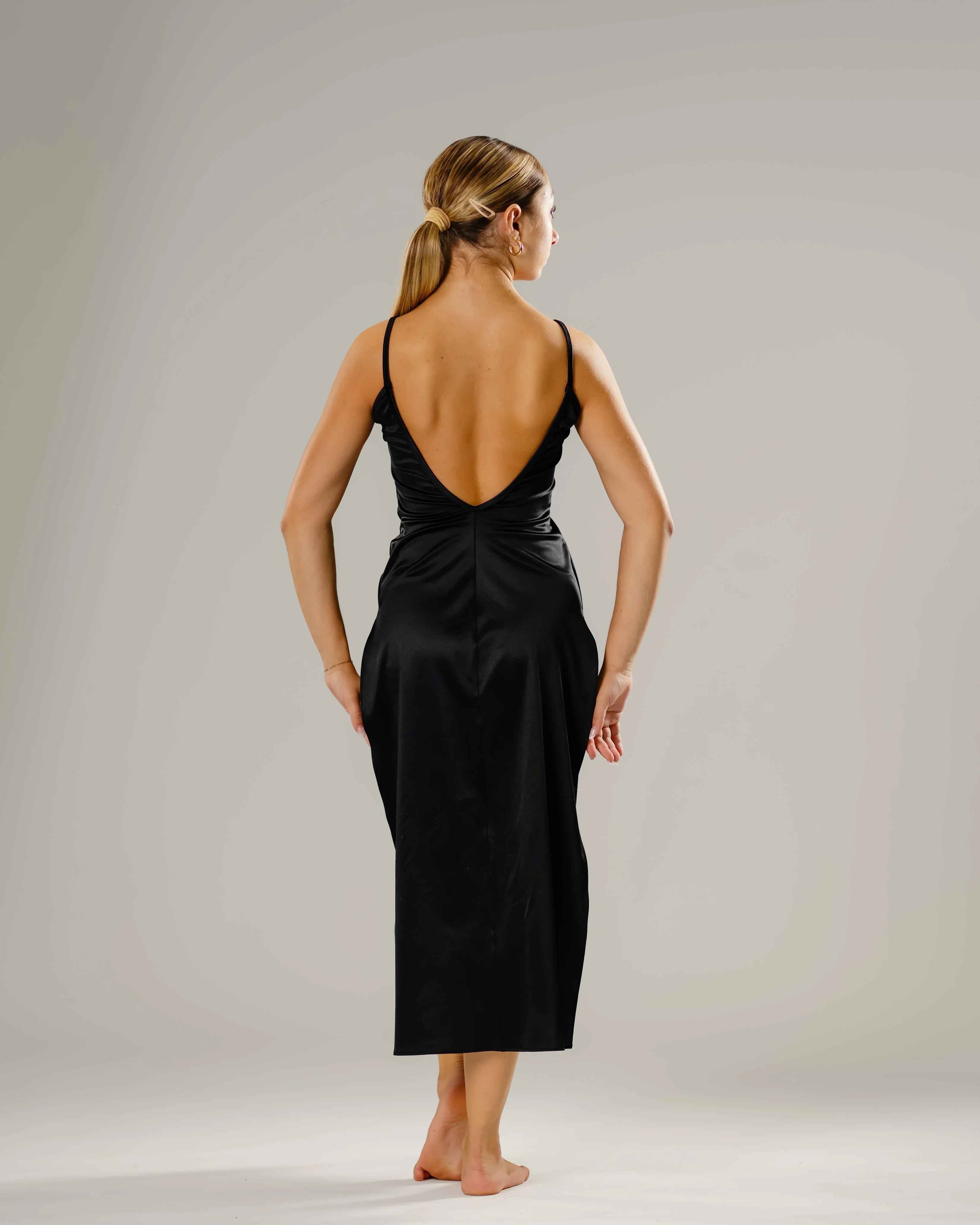 satin dress dance Custom Dance Costume Lyrical Contemporary Satin Slip Dress with Lace Embellishments Elite Custom Costumes