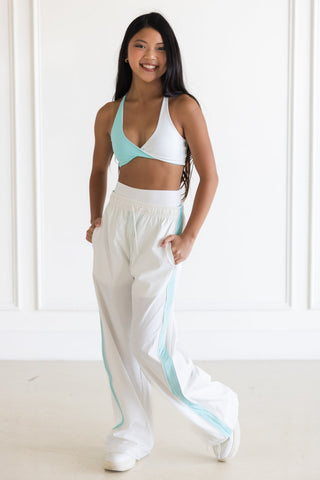 INDEPENDENT CHILD TRACK PANT- AQUAMARINE/WHITE