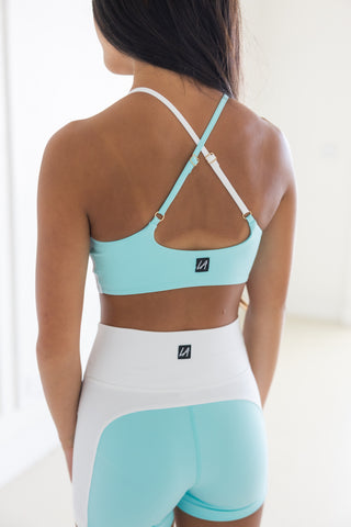 LILY CHILD SHORT- AQUA/WHITE