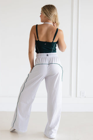 RETRO ADULT TRACK PANT- WHITE/GREEN