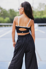 KEYHOLE CHILD CROP TOP- BLACK