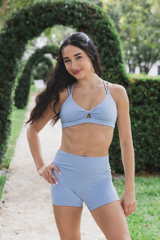 TATE TWIST CHILD TOP- DUSTY BLUE