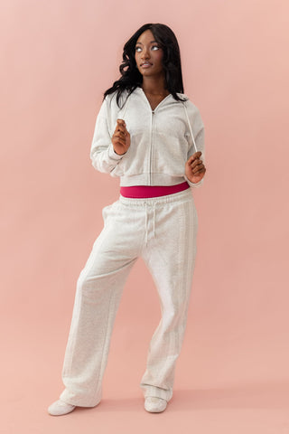 DAYDREAM ADULT ZIP UP- GREY/WHITE LACE