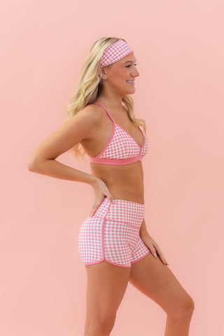LUXE ADULT SHORT- WATERMELON GINGHAM