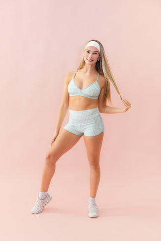 LUXE ADULT SHORT- KEYLIME GINGHAM