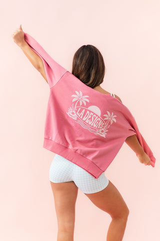 COASTAL CHILD CREW NECK- ISLA PINK