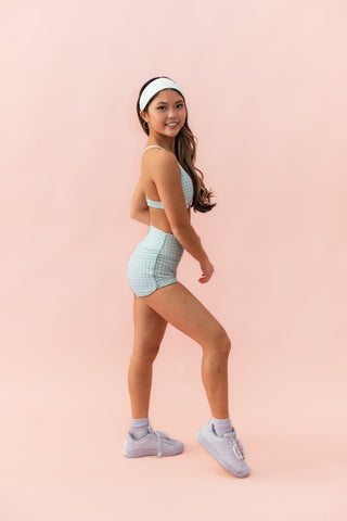 LUXE CHILD TOP- KEYLIME GINGHAM