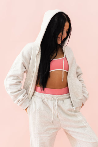 DAYDREAM ADULT ZIP UP- GREY/WHITE LACE