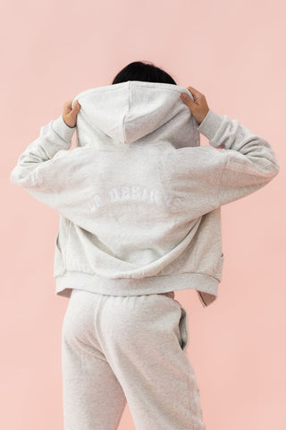 DAYDREAM ADULT ZIP UP- GREY/WHITE LACE