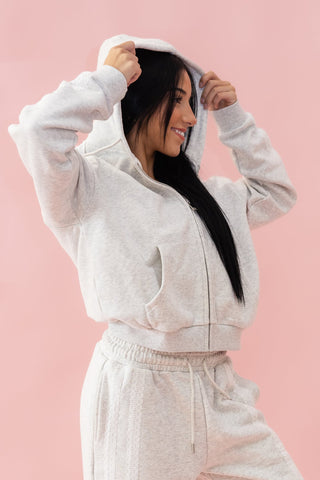 DAYDREAM ADULT ZIP UP- GREY/WHITE LACE