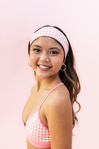 LUXE CHILD TOP- WATERMELON GINGHAM