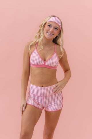 LUXE ADULT TOP- WATERMELON GINGHAM