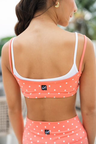 GRACIE DOUBLE LAYER CHILD TOP- PEACHY POLKA DOT
