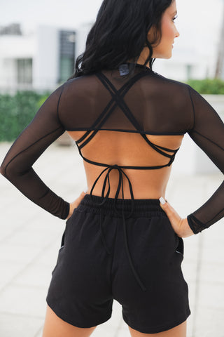 TIE ADULT TOP- BLACK
