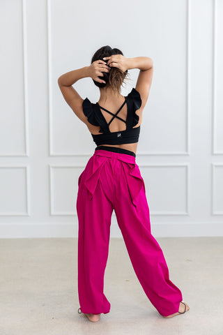 BOWZA CHILD RUFFLE PANT-MAGENTA