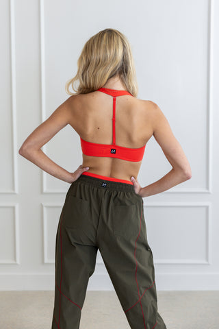SUNNIE ADULT HALTER TOP - SUNSET CORAL