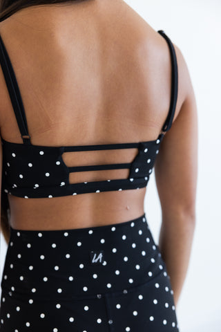 FRENCHIE CHILD TOP- BLACK/WHITE DOTS