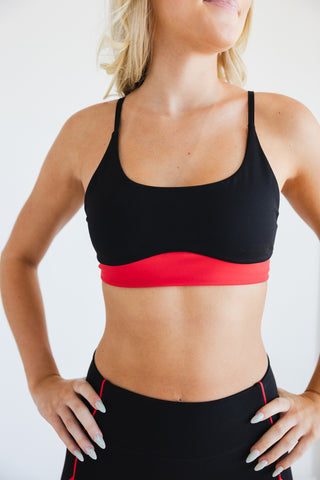 GRETA CHILD TOP-BLACK/RED