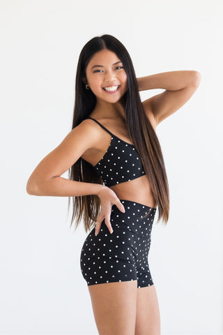BELLA CHILD SHORT- BLACK/WHITE DOTS