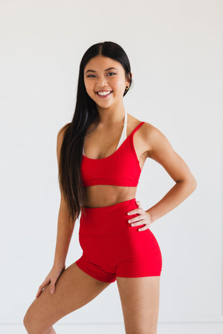 POWER PLAY CHILD RIBBED SHORT- RUBY RIB