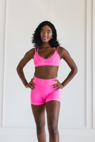 UPTOWN CHILD TOP- NEON PINK