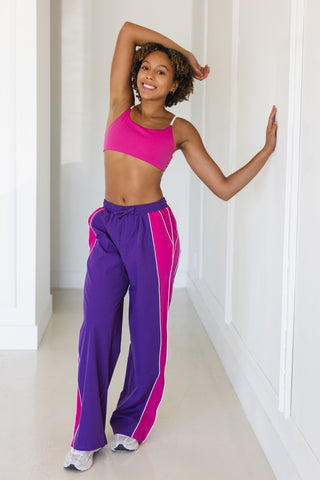 AVENUE ADULT TRACK PANT- PURPLE FLORA