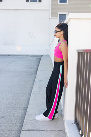 MOTIVATE ADULT TRACK PANT-BLACK/PINK LEMONADE