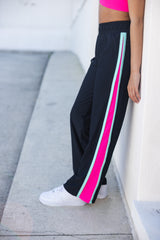 MOTIVATE CHILD TRACK PANT- BLACK/PINK LEMONADE