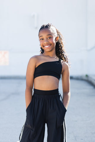GLITZ CHILD TOP- BLACK