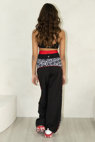 RETRO CHILD TRACK PANT-BLACK/SNOW LEOPARD