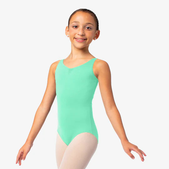 So Danca Joelle Child Tank Leotard with Pinch Front and Mesh Back
