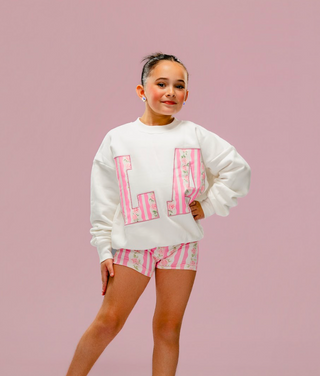 LA CHILD CREWNECK-EASTERN FLORAL/WHITE