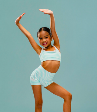 CORE CHILD SHORT- AQUA STRIPE