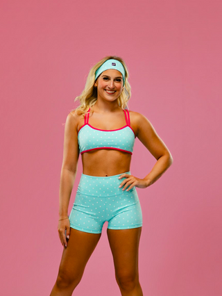 BREAKAWAY BANDEAU ADULT TOP- SEASIDE DOTS/LIPSTICK